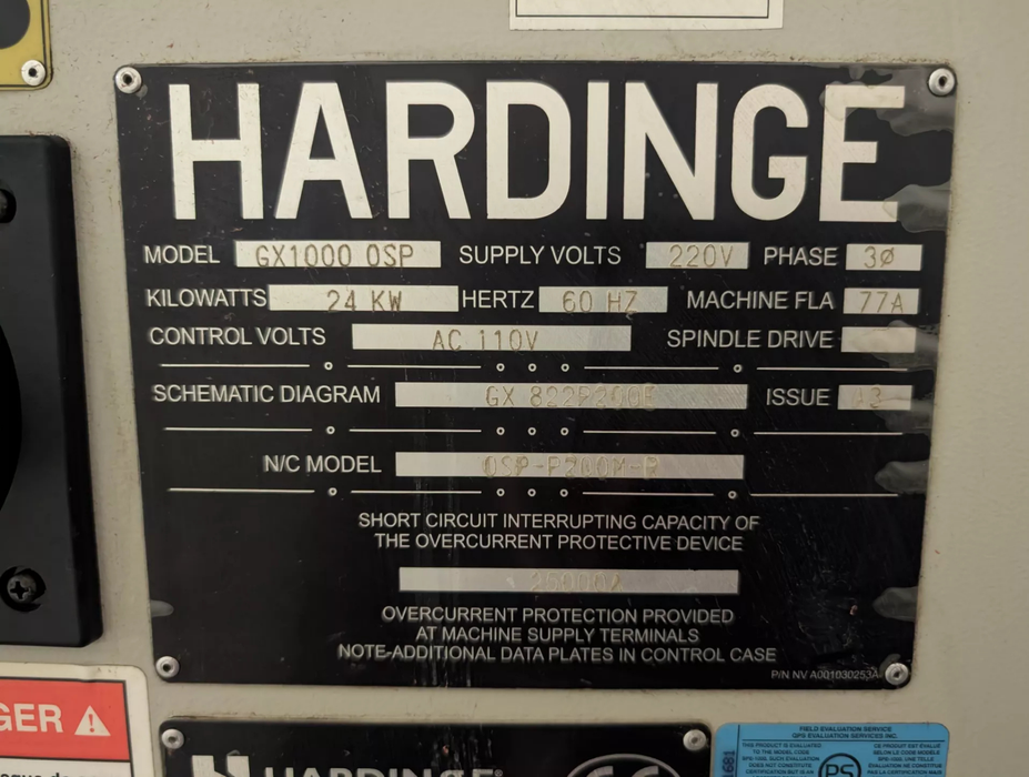 2011 HARDINGE GX1000 0SP | CNC VERTICAL MACHINING CENTER (VMC) | USED | In Stock!