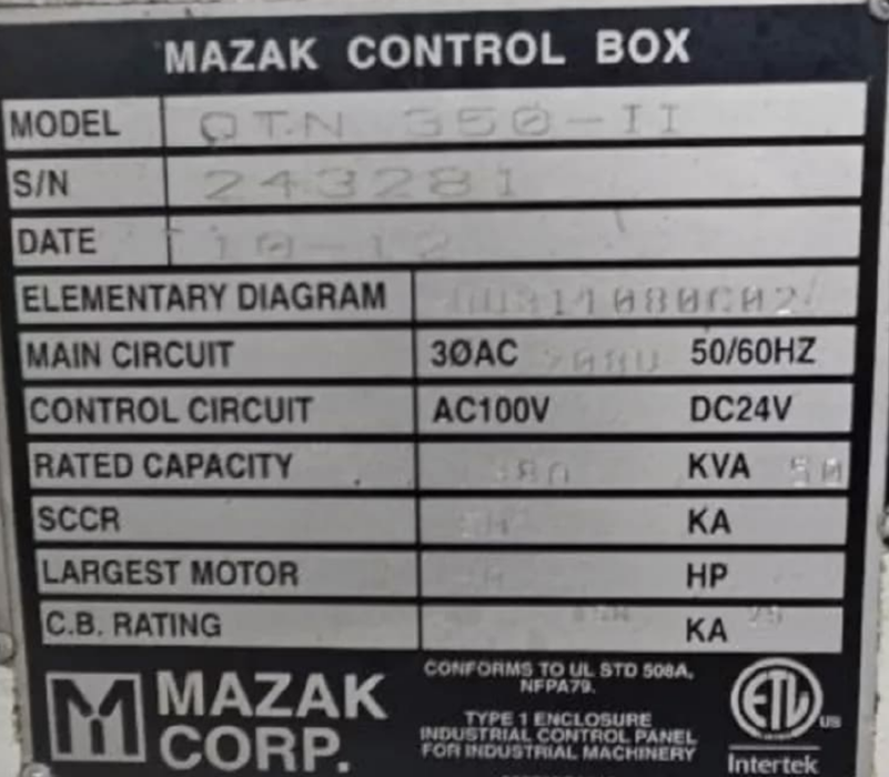 2012 MAZAK QTN 350 II | CNC LATHE | USED | In Stock!