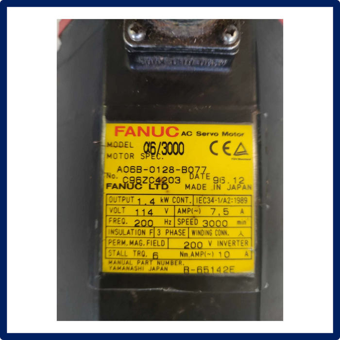 Fanuc - Servo Motor | A06B-0128-B077 | Refurbished | In Stock!