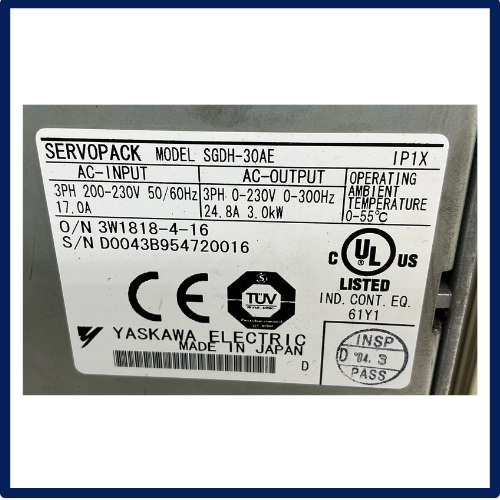 Yaskawa - Servo Drive | SGDH-30AE | Refurbished | **INV:15807** | In Stock!