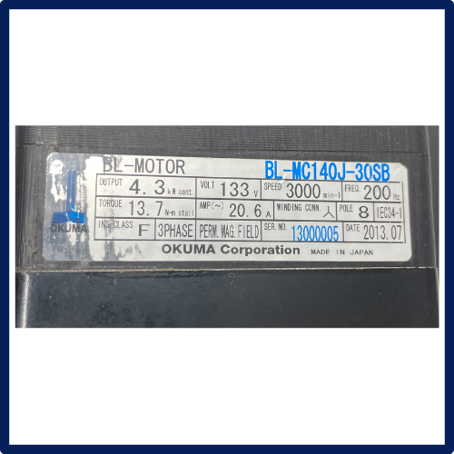 Okuma - Servo Motor | BL-MC140J-30SB | **INV:14136** | Used | In Stock!