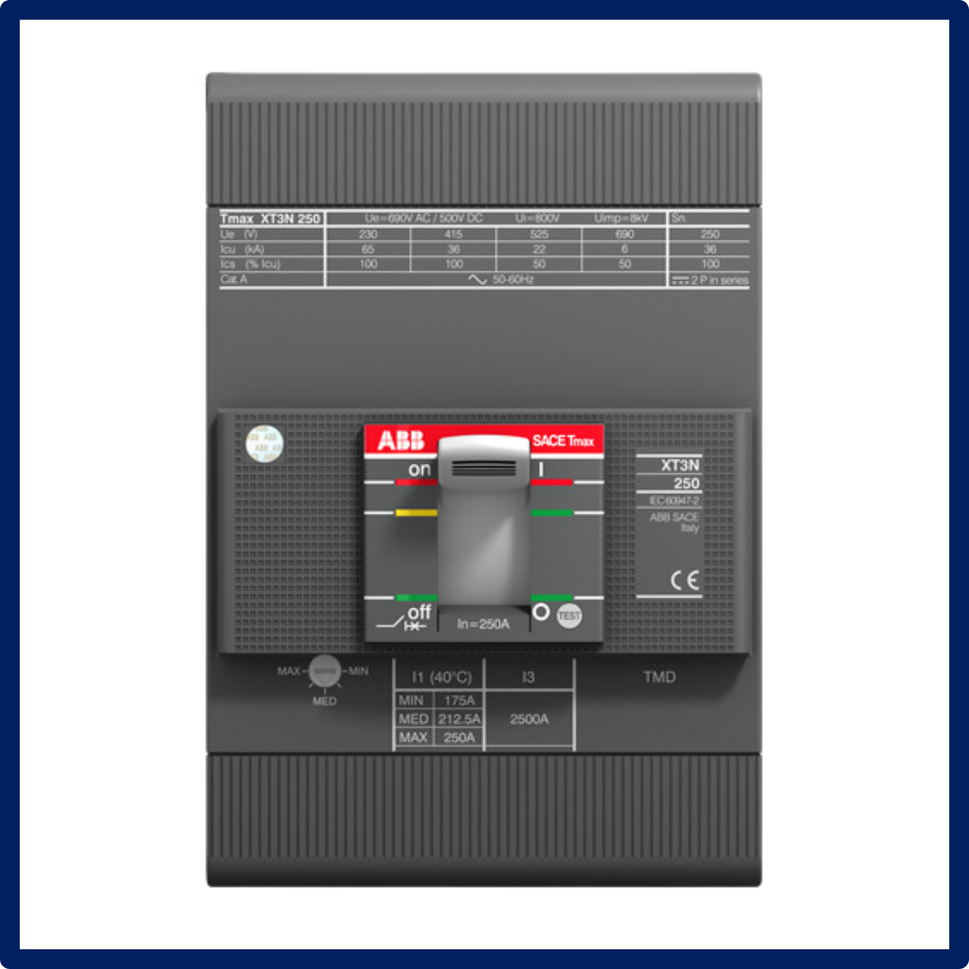 ABB SACE Tmax - Circuit Breaker | XT3N 250 TMD 250-2500 3P | New | In ...