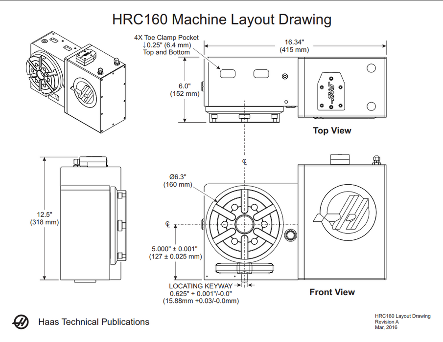 Haas - Refurbished High Speed HAAS HRC160 Brushless Sigma-5 Rotary Table | HRC160 | **INV:15861** | Refurbished | In Stock!