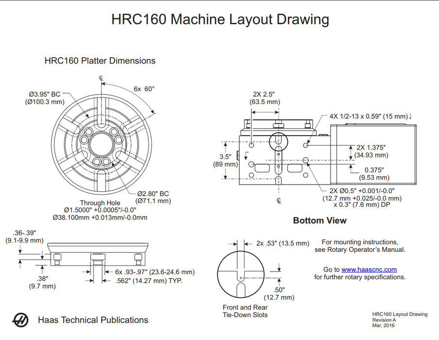 Haas - Refurbished High Speed HAAS HRC160 Brushless Sigma-5 Rotary Table | HRC160 | **INV:15861** | Refurbished | In Stock!