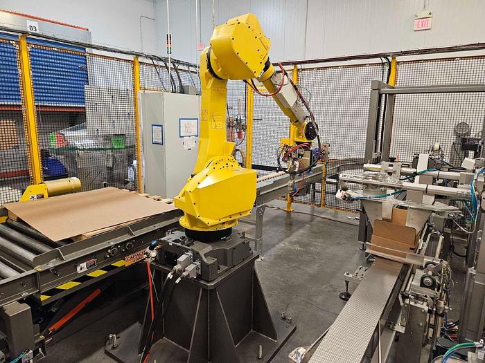2018 Fanuc M-710i Robot with Langen LCR 700 Combined Robotic Palletizing System & Case Packing Machine | Used | In Stock!